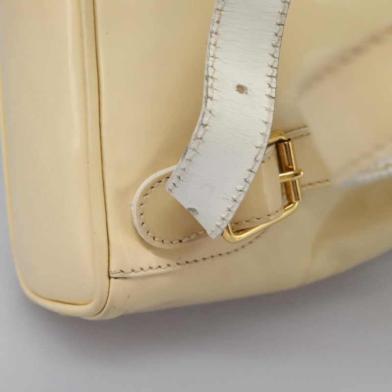 GUCCI Bamboo Backpack Patent leather Beige 003 2058 0030 Auth ep8713