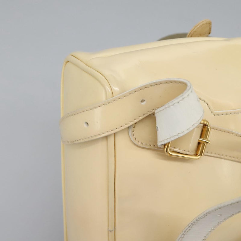 GUCCI Bamboo Backpack Patent leather Beige 003 2058 0030 Auth ep8713