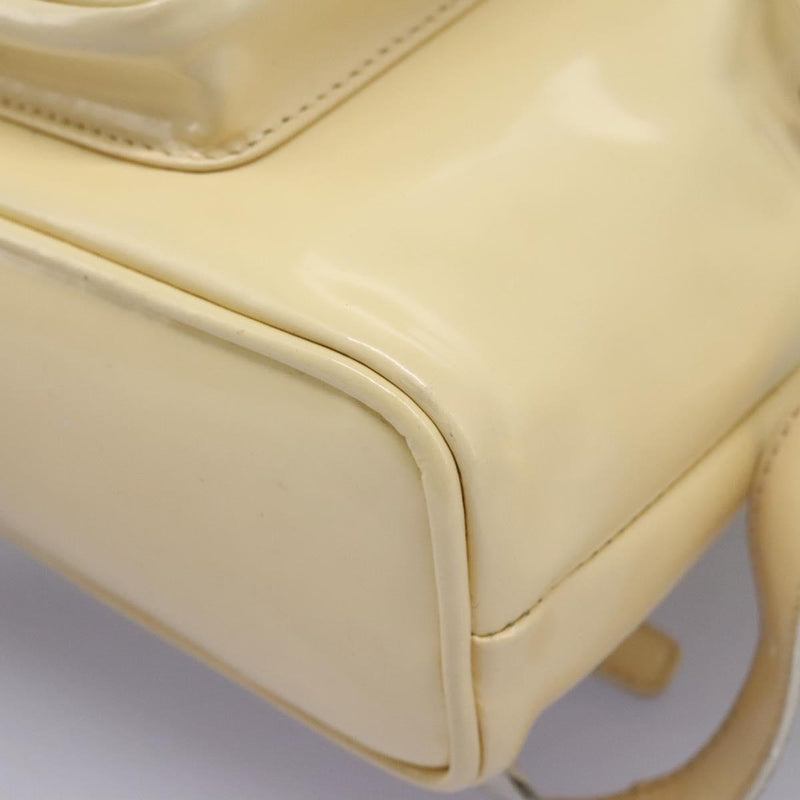 GUCCI Bamboo Backpack Patent leather Beige 003 2058 0030 Auth ep8713