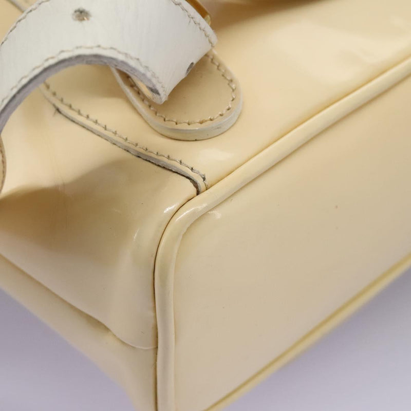 GUCCI Bamboo Backpack Patent leather Beige 003 2058 0030 Auth ep8713