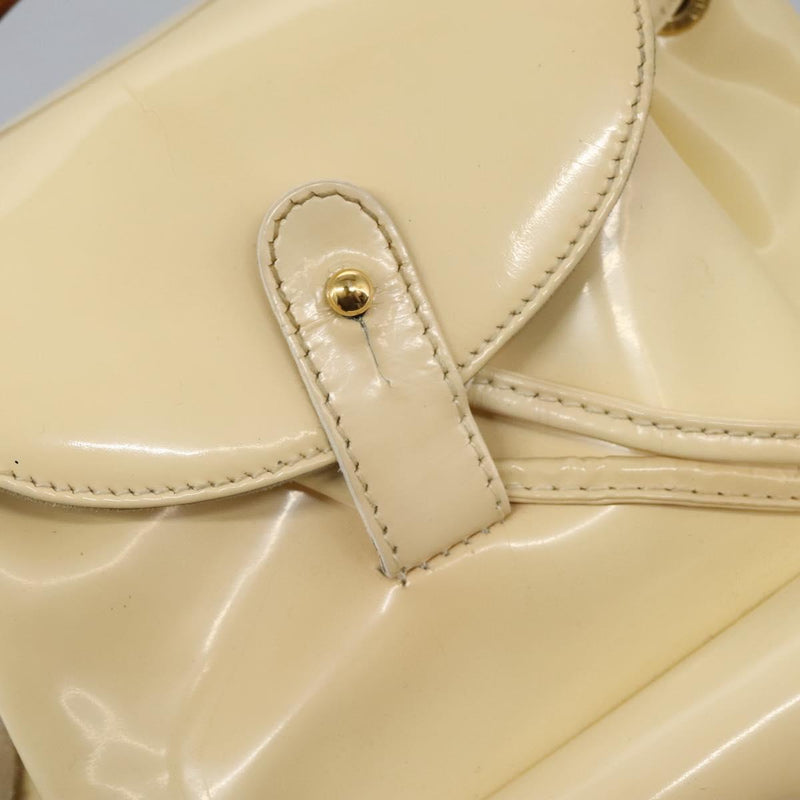GUCCI Bamboo Backpack Patent leather Beige 003 2058 0030 Auth ep8713
