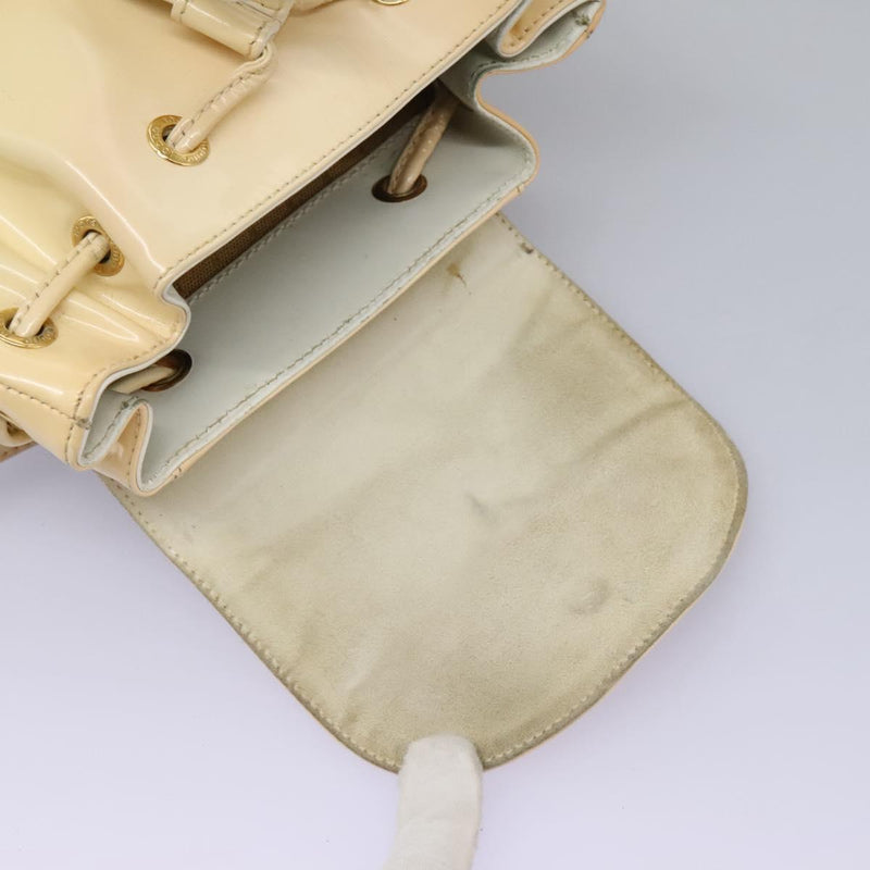 GUCCI Bamboo Backpack Patent leather Beige 003 2058 0030 Auth ep8713