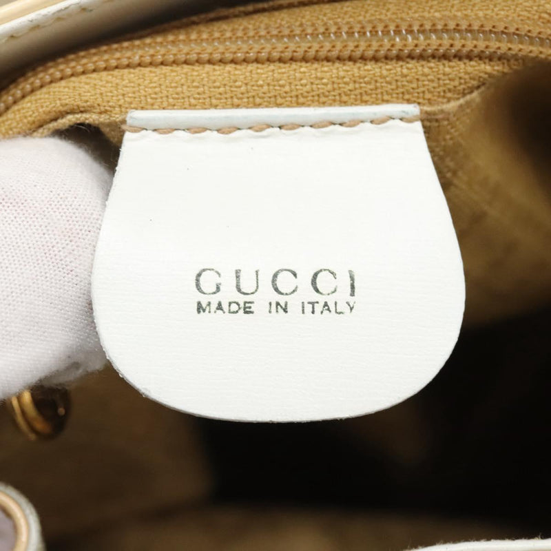 GUCCI Bamboo Backpack Patent leather Beige 003 2058 0030 Auth ep8713