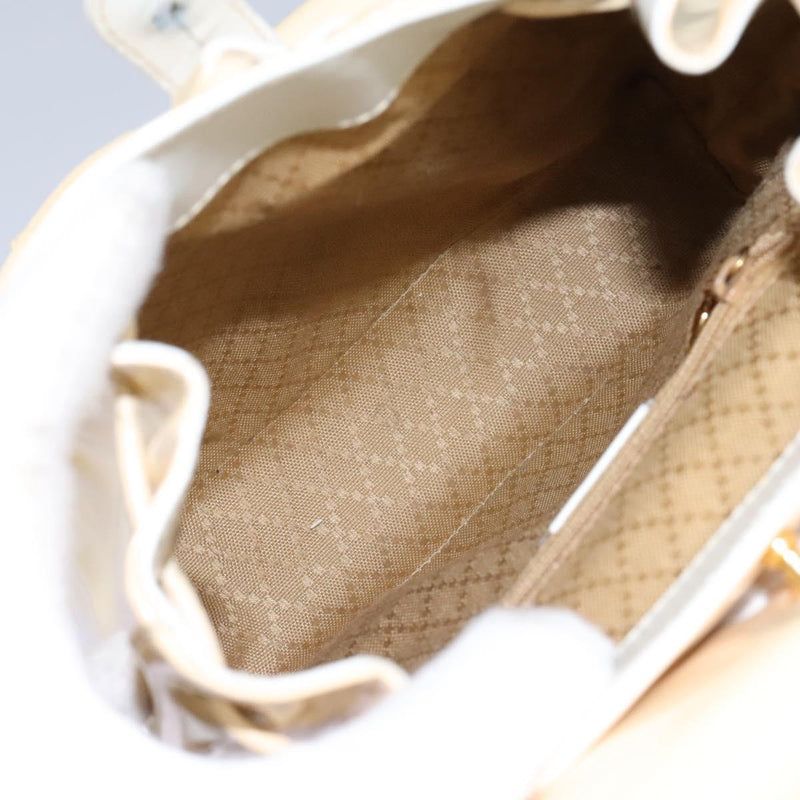 GUCCI Bamboo Backpack Patent leather Beige 003 2058 0030 Auth ep8713