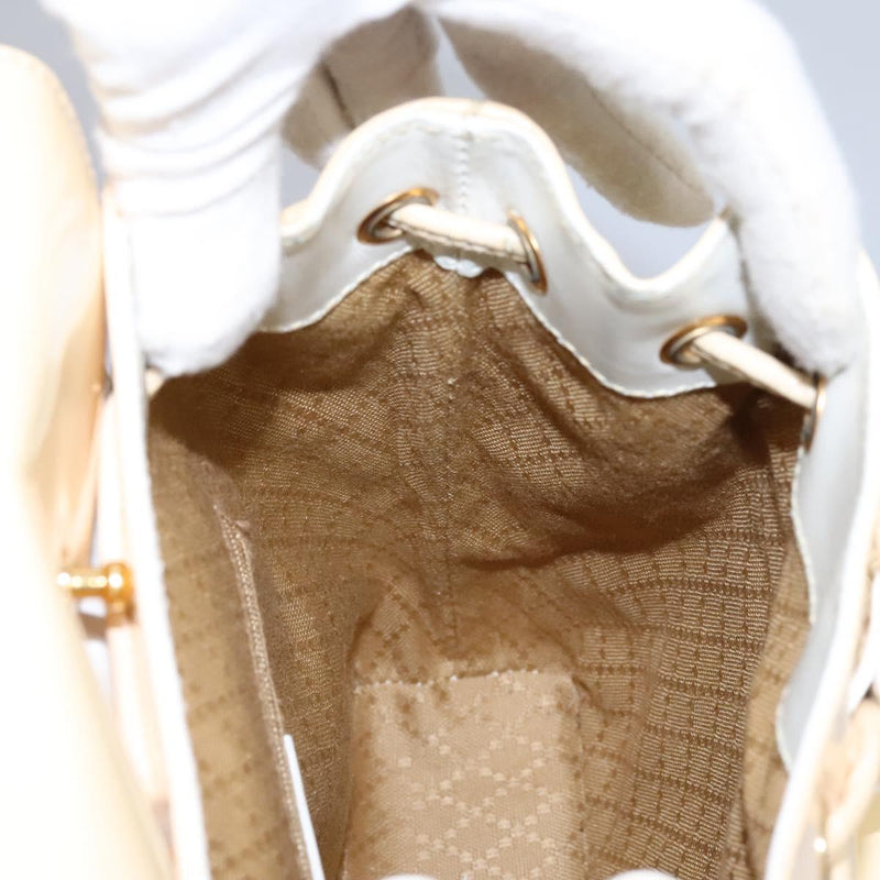 GUCCI Bamboo Backpack Patent leather Beige 003 2058 0030 Auth ep8713