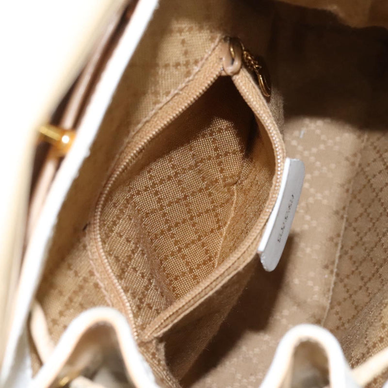 GUCCI Bamboo Backpack Patent leather Beige 003 2058 0030 Auth ep8713