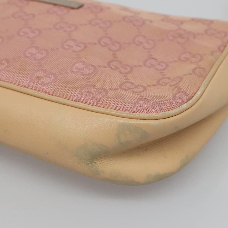 GUCCI Bamboo GG Canvas Hand Bag Pink 001 3870 Auth ep8718