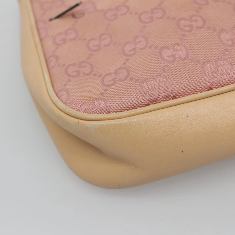 GUCCI Bamboo GG Canvas Hand Bag Pink 001 3870 Auth ep8718