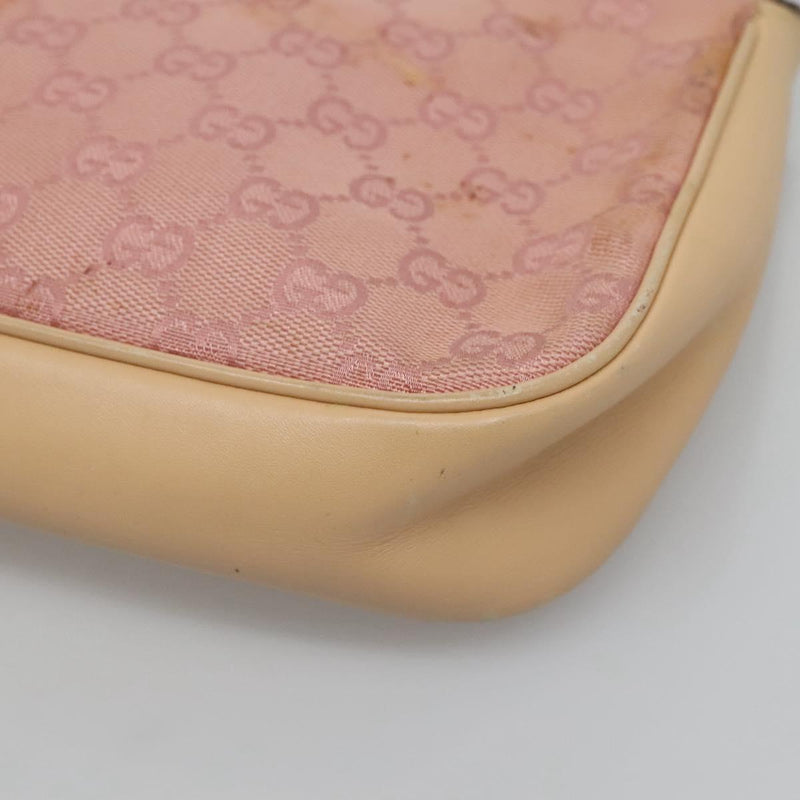 GUCCI Bamboo GG Canvas Hand Bag Pink 001 3870 Auth ep8718