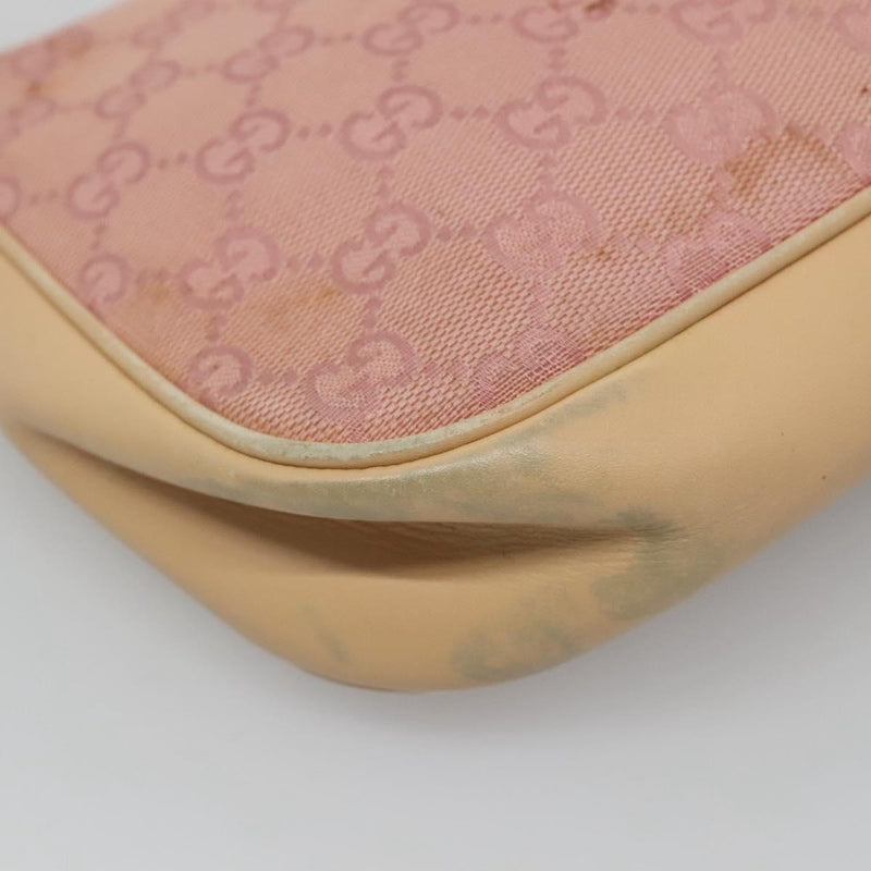 GUCCI Bamboo GG Canvas Hand Bag Pink 001 3870 Auth ep8718