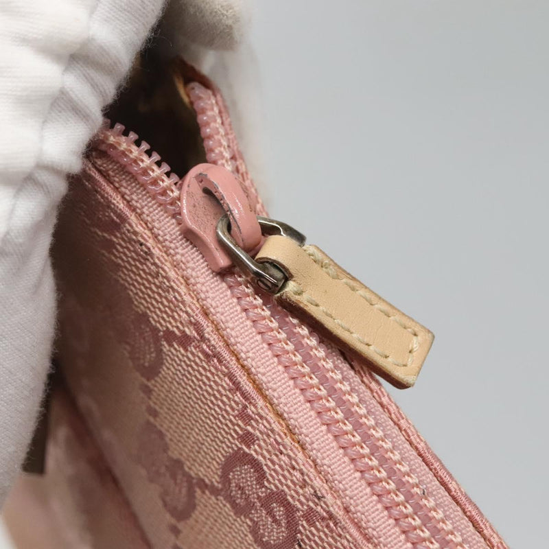 GUCCI Bamboo GG Canvas Hand Bag Pink 001 3870 Auth ep8718