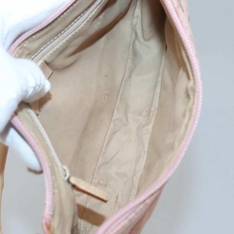GUCCI Bamboo GG Canvas Hand Bag Pink 001 3870 Auth ep8718