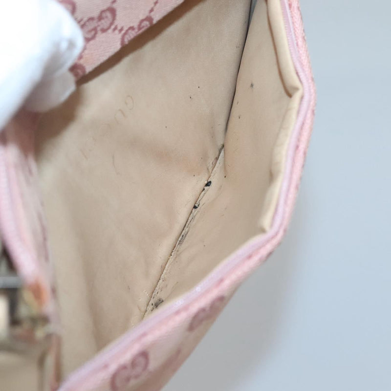 GUCCI Bamboo GG Canvas Hand Bag Pink 001 3870 Auth ep8718