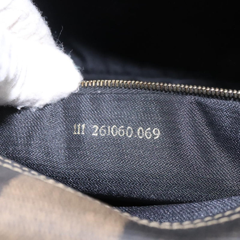 FENDI Pecan Canvas Shoulder Bag Brown Black Auth ep8726