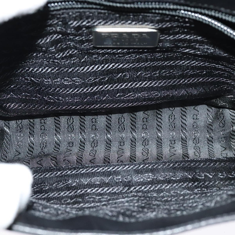 PRADA Shoulder Bag Nylon Black Silver Auth ep8735
