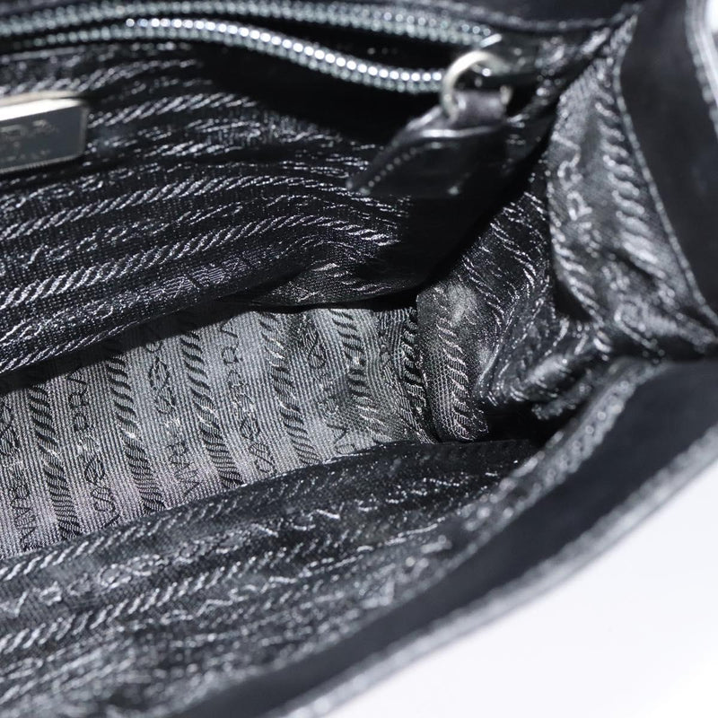 PRADA Shoulder Bag Nylon Black Silver Auth ep8735