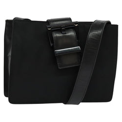 PRADA Shoulder Bag Nylon Black Silver Auth ep8735