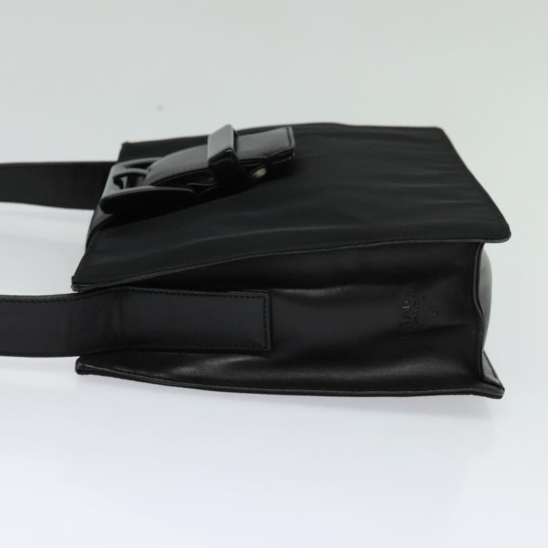 PRADA Shoulder Bag Nylon Black Silver Auth ep8735