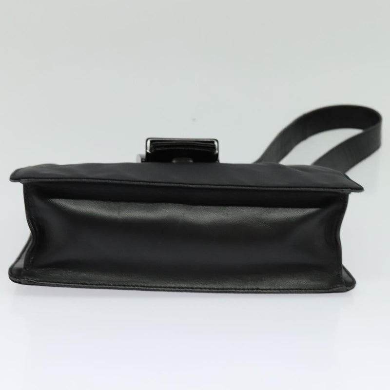 PRADA Shoulder Bag Nylon Black Silver Auth ep8735