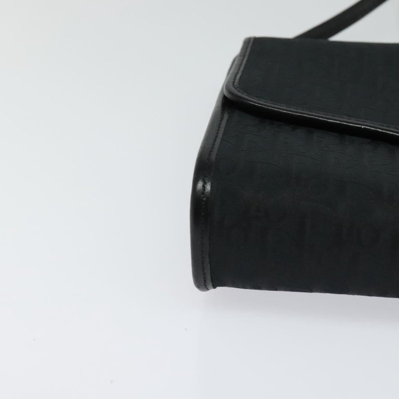 Christian Dior Trotter Canvas Shoulder Bag Black Auth ep8762