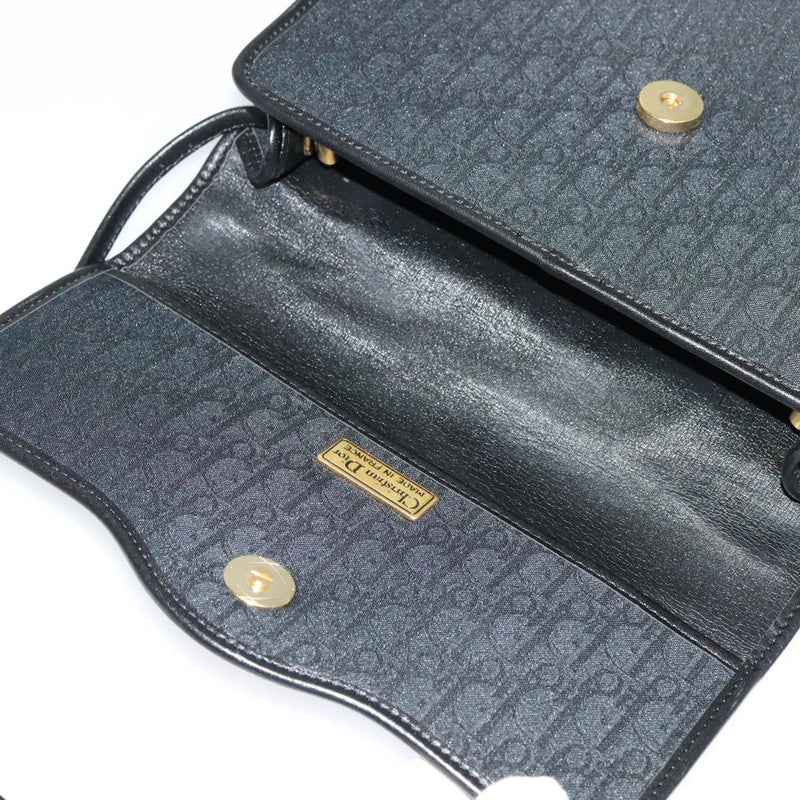 Christian Dior Trotter Canvas Shoulder Bag Black Auth ep8762