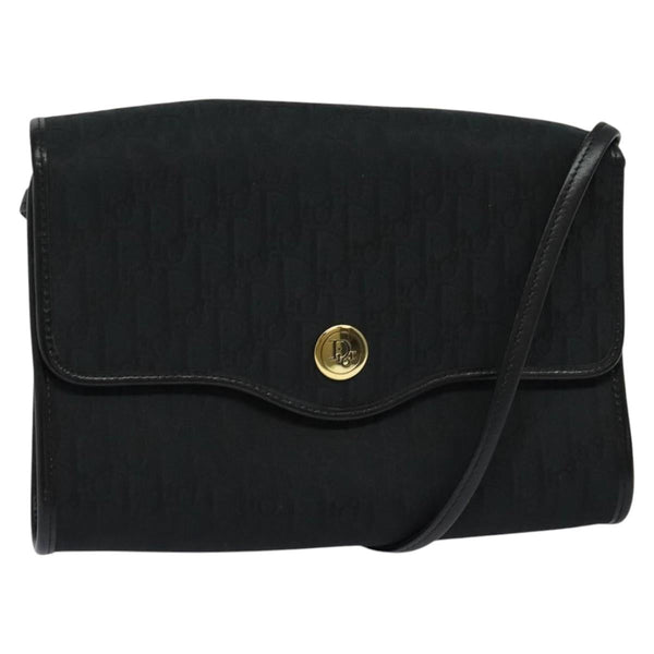 Christian Dior Trotter Canvas Shoulder Bag Black Auth ep8762