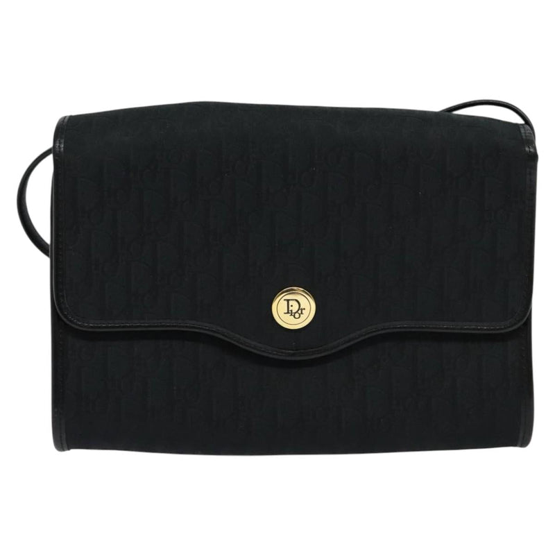 Christian Dior Trotter Canvas Shoulder Bag Black Auth ep8762