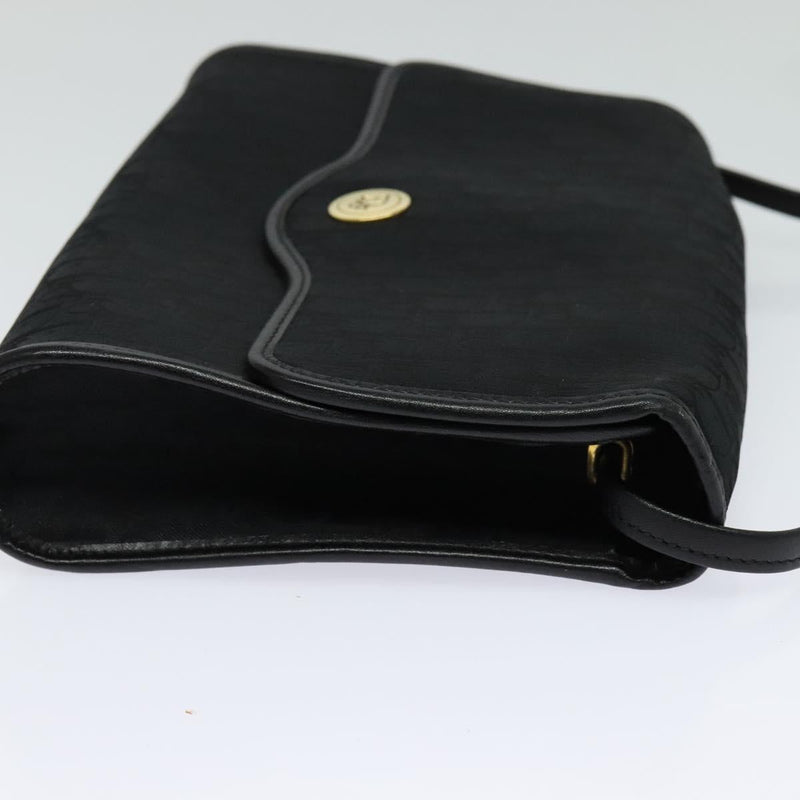 Christian Dior Trotter Canvas Shoulder Bag Black Auth ep8762