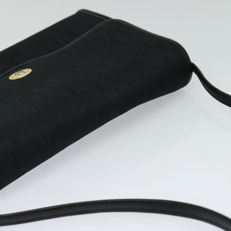 Christian Dior Trotter Canvas Shoulder Bag Black Auth ep8762