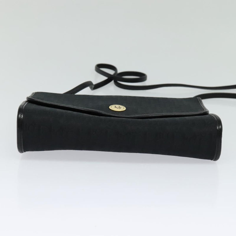 Christian Dior Trotter Canvas Shoulder Bag Black Auth ep8762