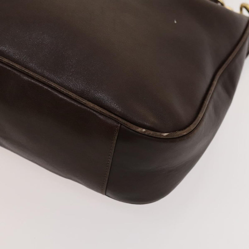GUCCI Bamboo Hand Bag Leather 2way Brown Gold 001 0166 1638 Auth ep8765