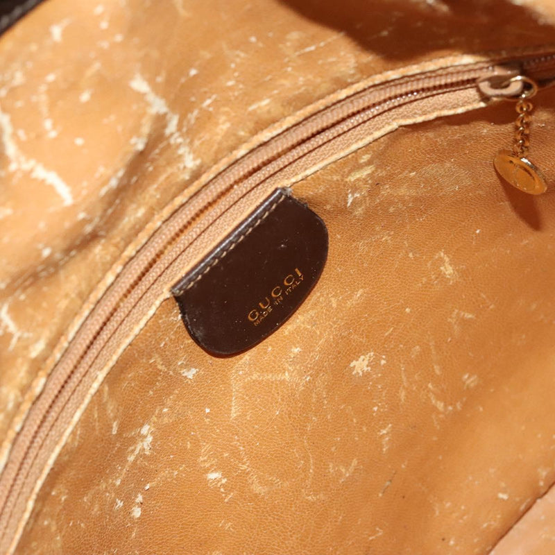 GUCCI Bamboo Hand Bag Leather 2way Brown Gold 001 0166 1638 Auth ep8765