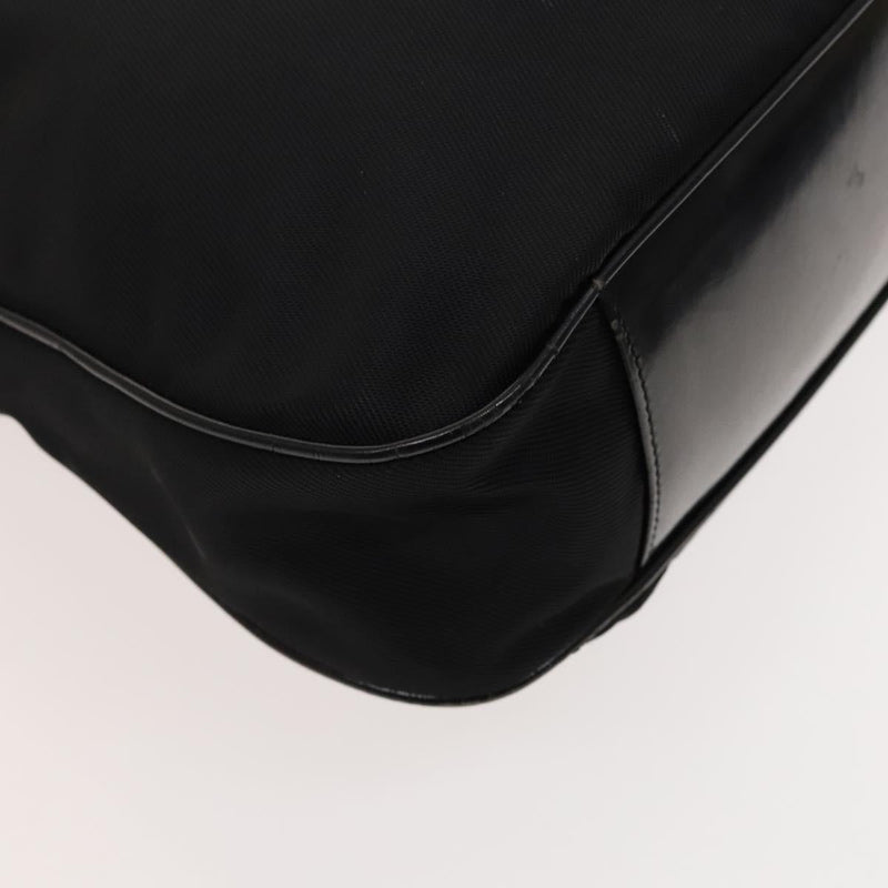 GUCCI Bamboo Hand Bag Nylon 2way Black Silver 001 1705 1577 Auth ep8766