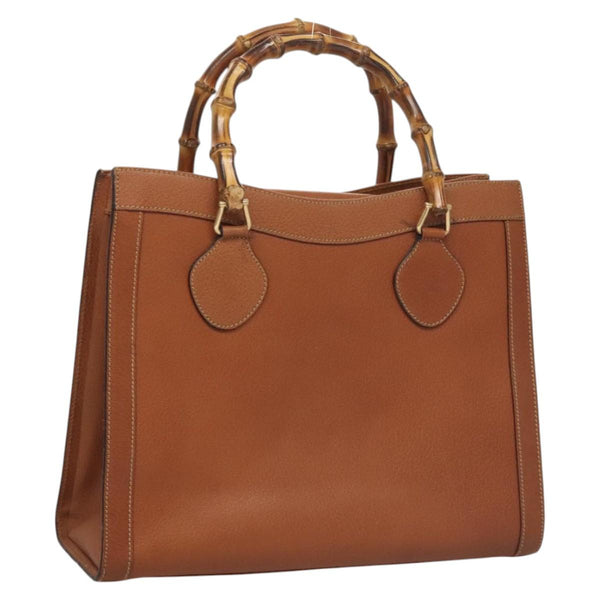 GUCCI Bamboo Hand Bag Leather Brown Gold 002 0260 2615 Auth ep8774