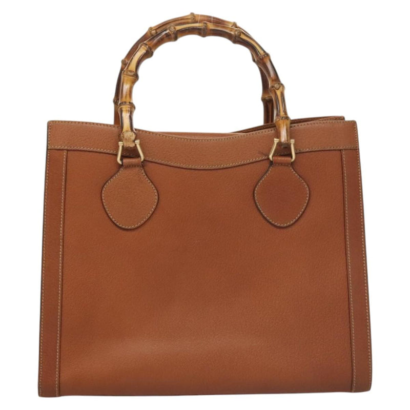 GUCCI Bamboo Hand Bag Leather Brown Gold 002 0260 2615 Auth ep8774