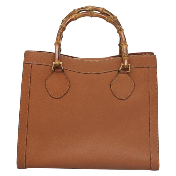 GUCCI Bamboo Hand Bag Leather Brown Gold 002 0260 2615 Auth ep8774