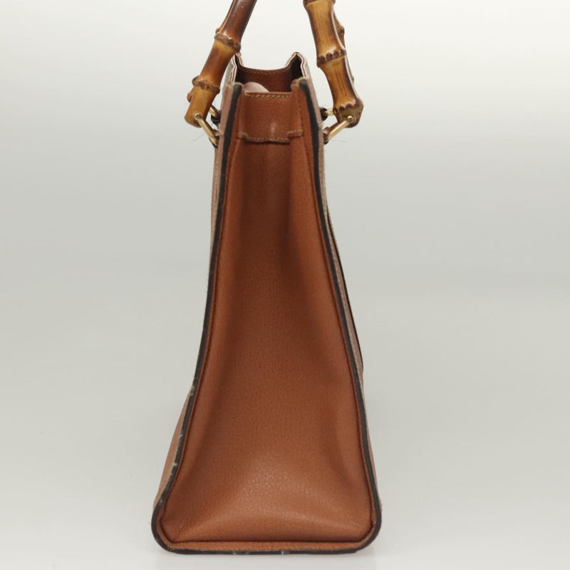 GUCCI Bamboo Hand Bag Leather Brown Gold 002 0260 2615 Auth ep8774