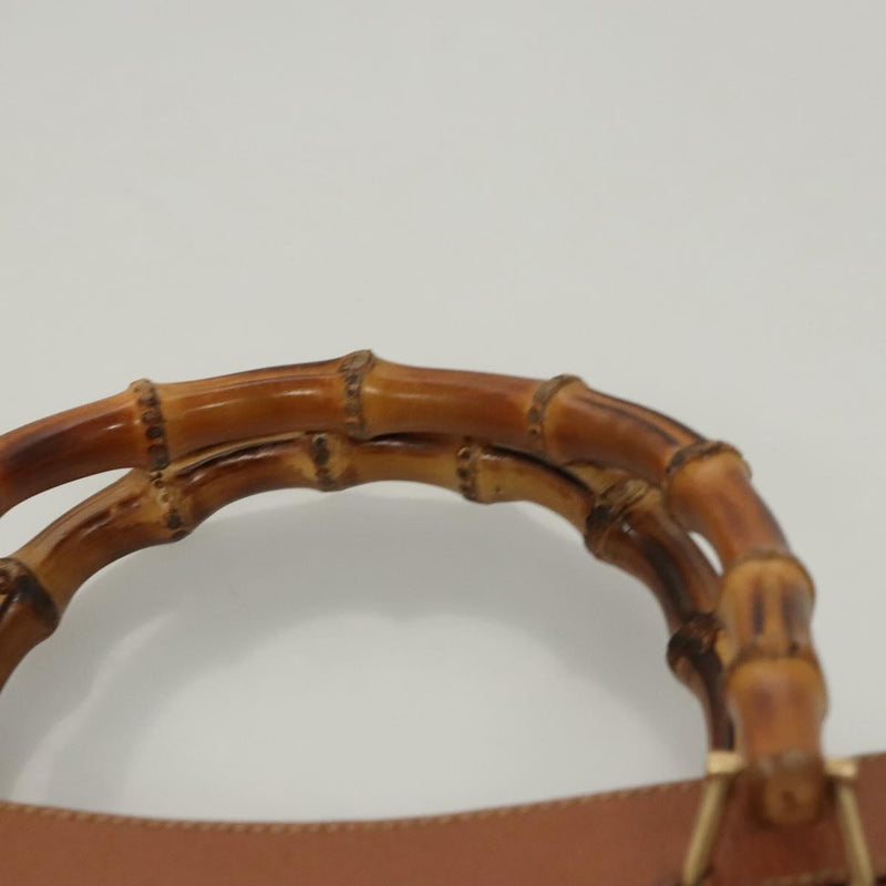 GUCCI Bamboo Hand Bag Leather Brown Gold 002 0260 2615 Auth ep8774