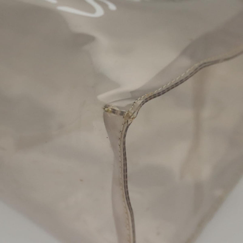 HERMES Vinyl Kelly Hand Bag Vinyl Clear Gold Auth ep8787