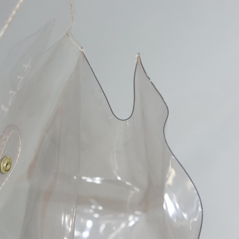 HERMES Vinyl Kelly Hand Bag Vinyl Clear Gold Auth ep8787