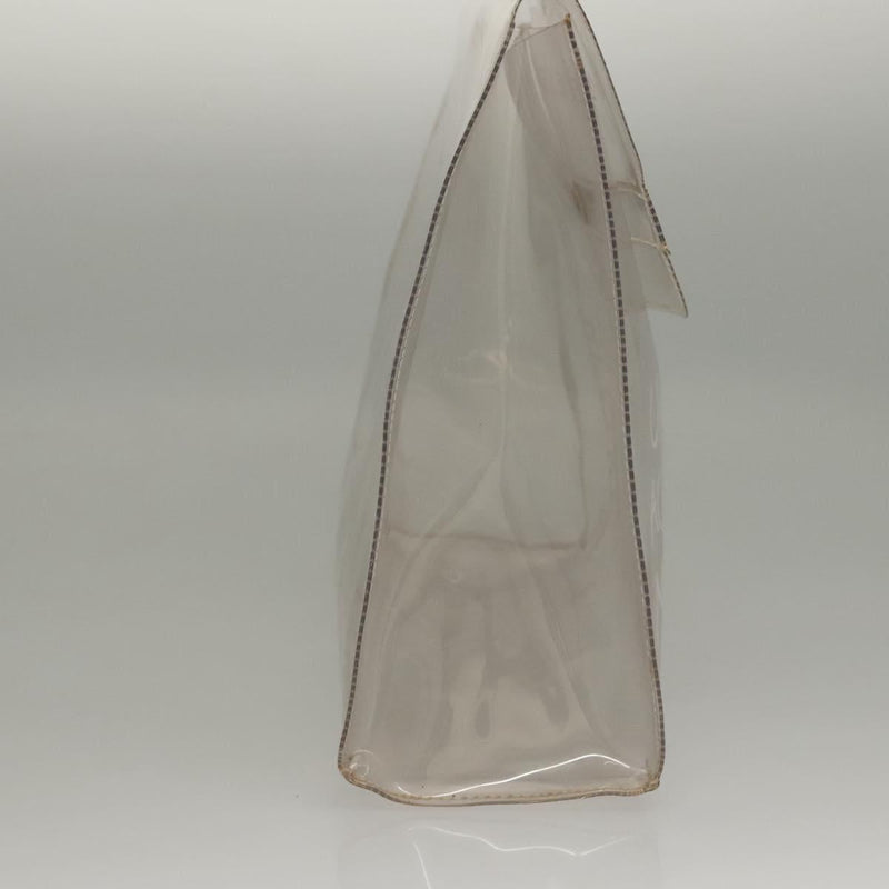 HERMES Vinyl Kelly Hand Bag Vinyl Clear Gold Auth ep8787