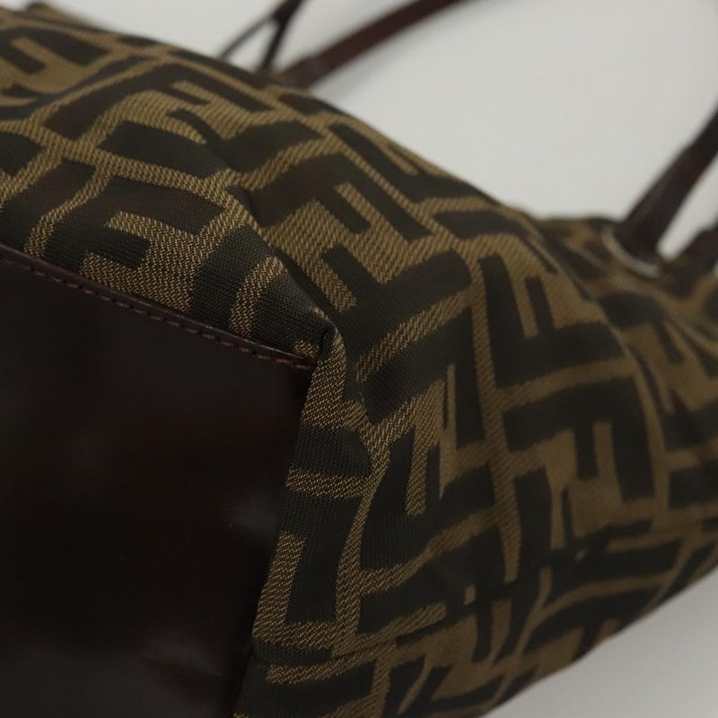 FENDI Zucca Canvas Hand Bag Black Brown Auth ep8790