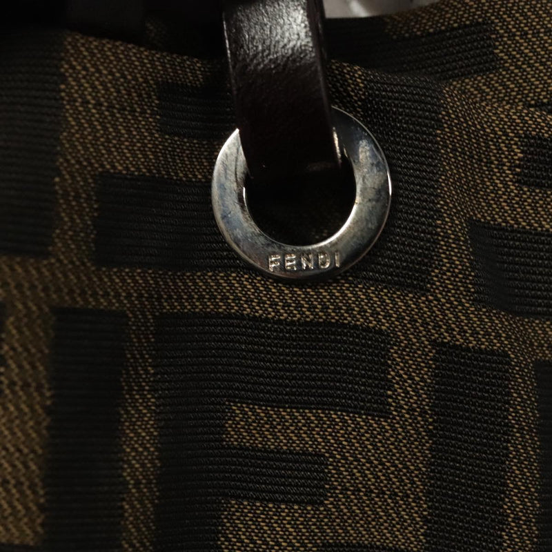 FENDI Zucca Canvas Hand Bag Black Brown Auth ep8790