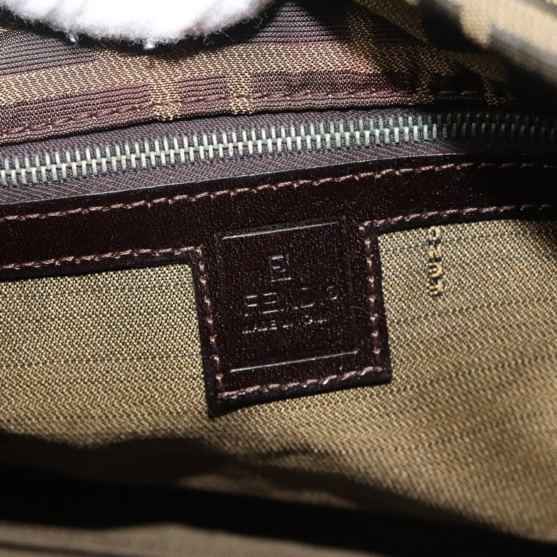 FENDI Zucca Canvas Hand Bag Black Brown Auth ep8790