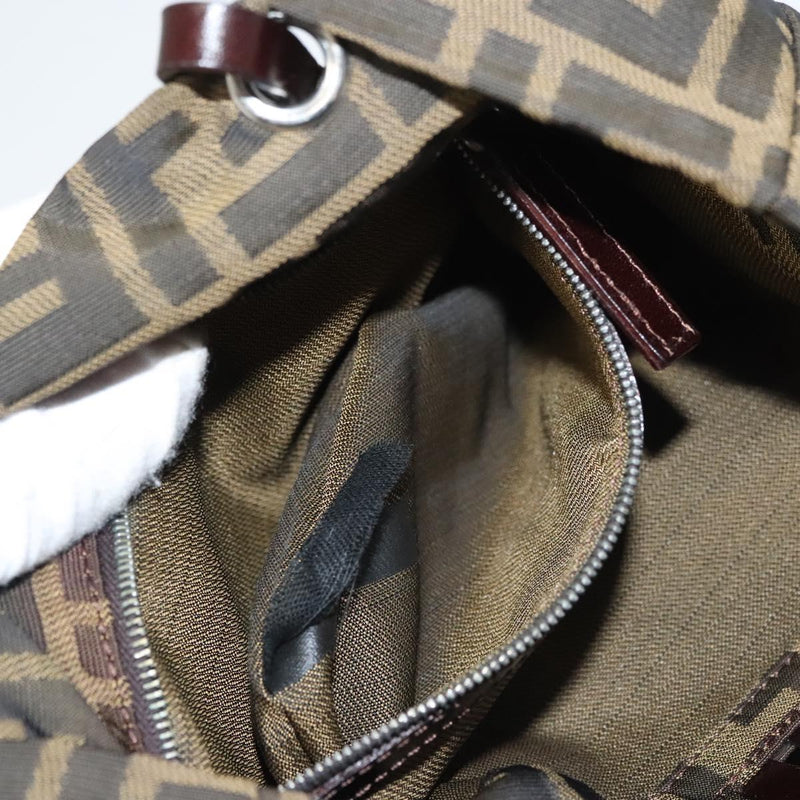 FENDI Zucca Canvas Hand Bag Black Brown Auth ep8790