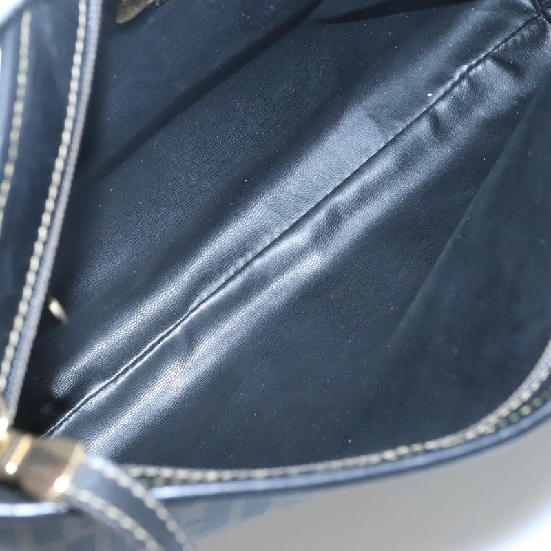 FENDI Zucca Canvas Shoulder Bag PVC Brown Black gold Auth ep8808