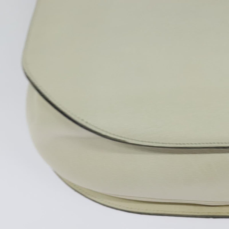 Christian Dior Shoulder Bag Leather White Gold Auth fm4534
