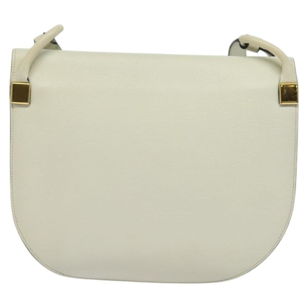 Christian Dior Shoulder Bag Leather White Gold Auth fm4534