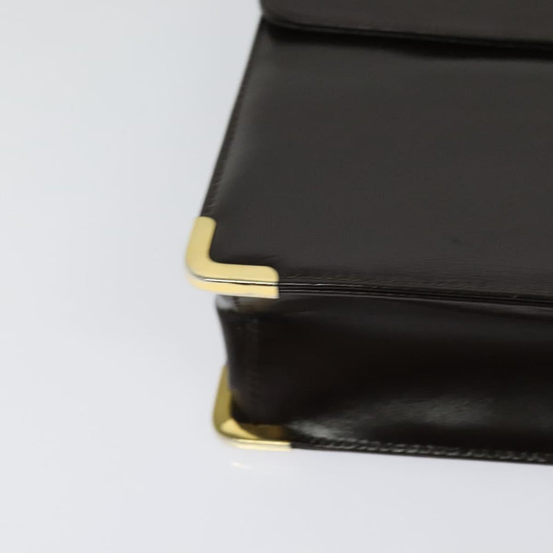 Christian Dior Shoulder Bag Leather Brown Gold Auth fm4544