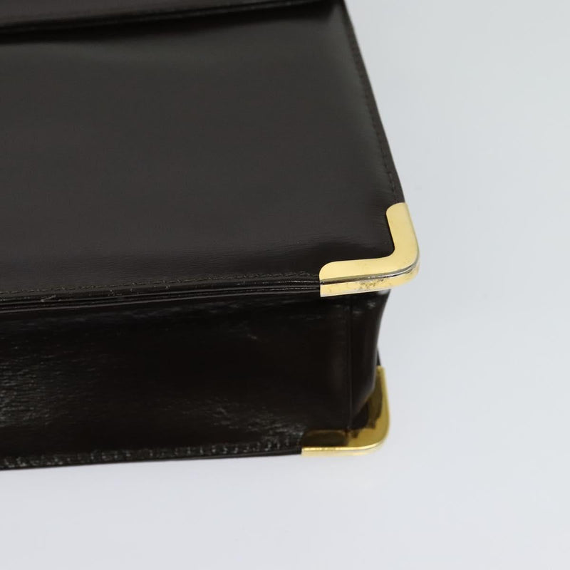 Christian Dior Shoulder Bag Leather Brown Gold Auth fm4544